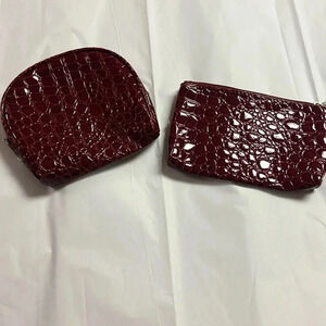 PU leather croc embossed makeup bags 2 pieces